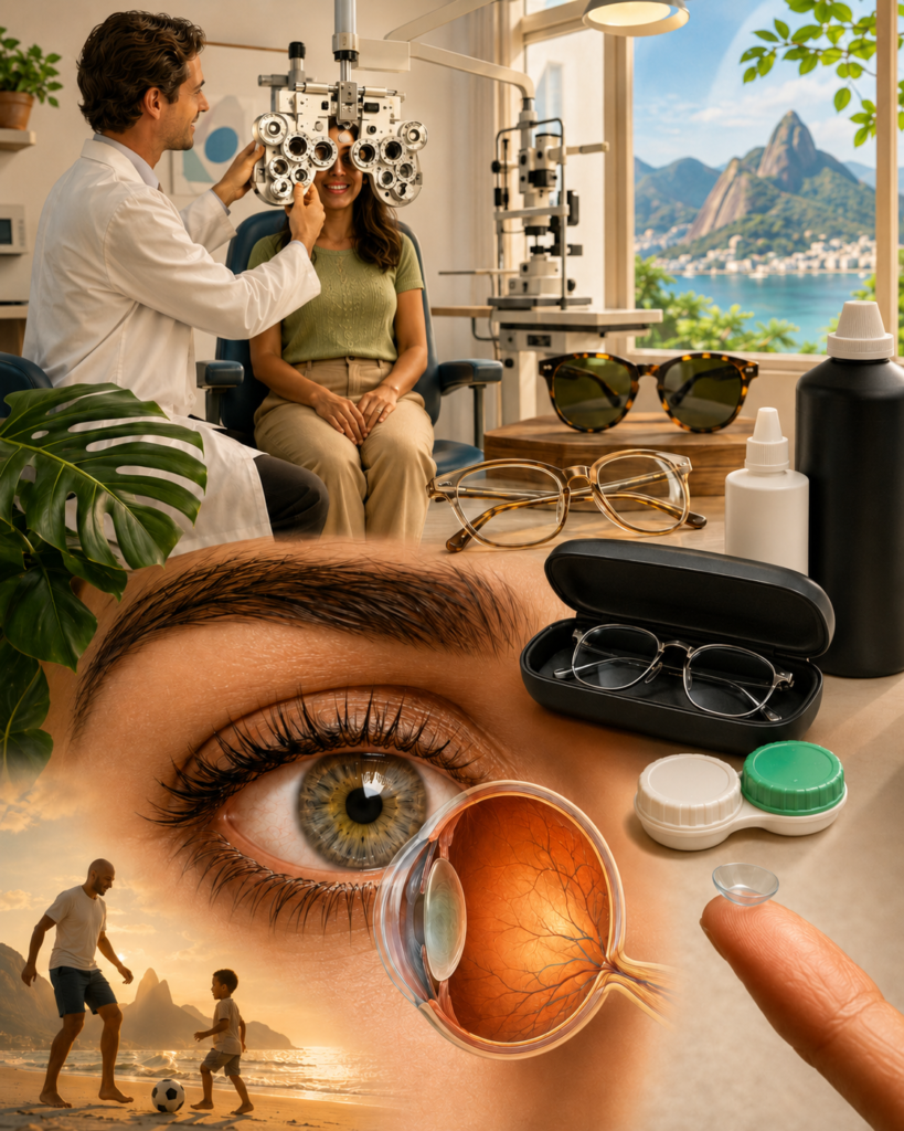 Brazilian Portuguese Vocabulary for Eye Care: Optometrist, Glasses, Contact Lenses, and Eye Parts