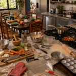 Learn Brazilian Portuguese kitchen vocabulary with utensils, appliances, dining words, cooking verbs, and useful phrases.