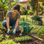 Learn Brazilian Portuguese gardening vocabulary for plants, tools, garden features, watering, soil, and essential actions.